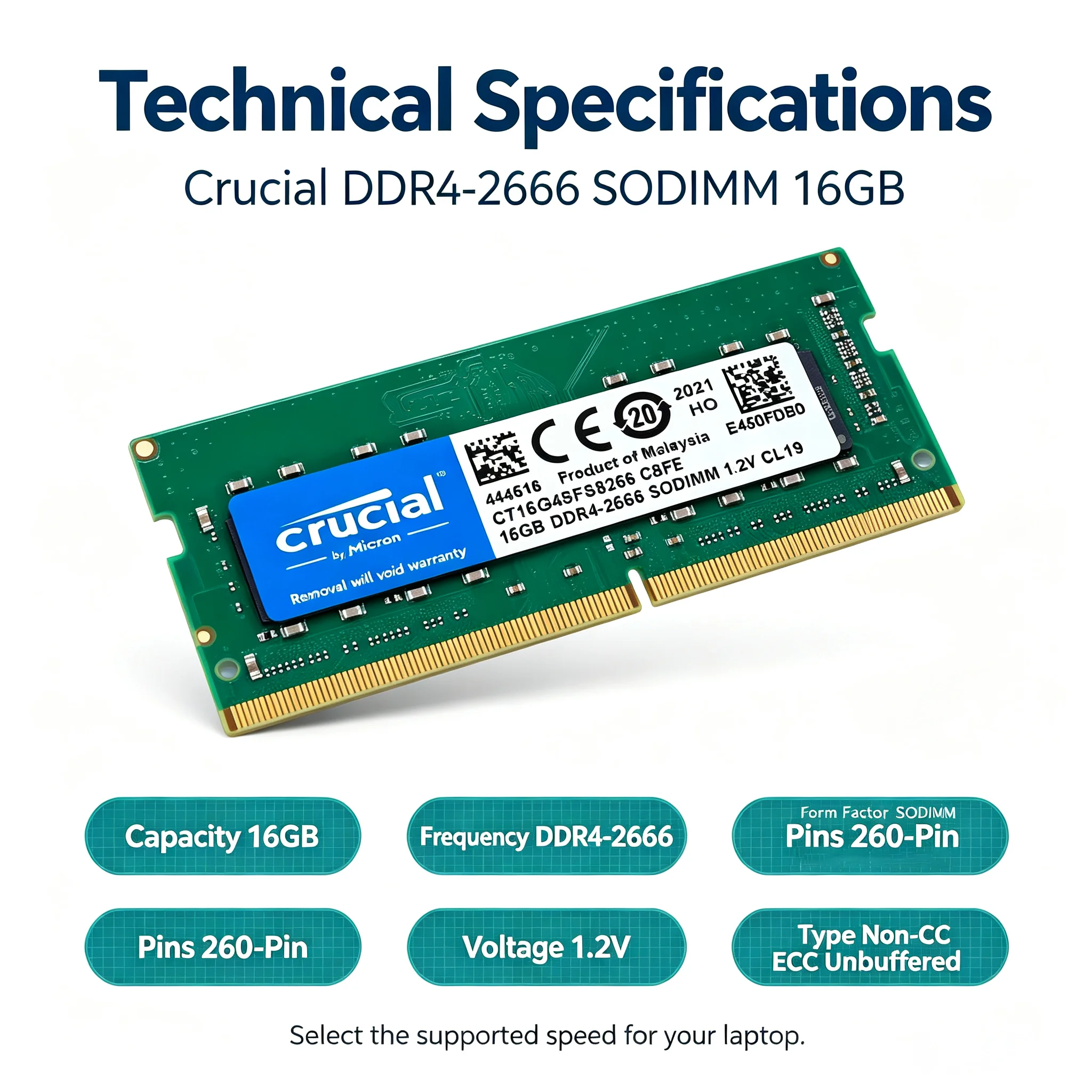 Crucial DDR4 Laptop RAM SODIMM - Ddr4 3200 16Gb recension och pris